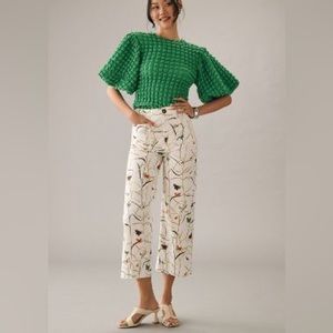 Athropologie the Colette cropped wide leg pants